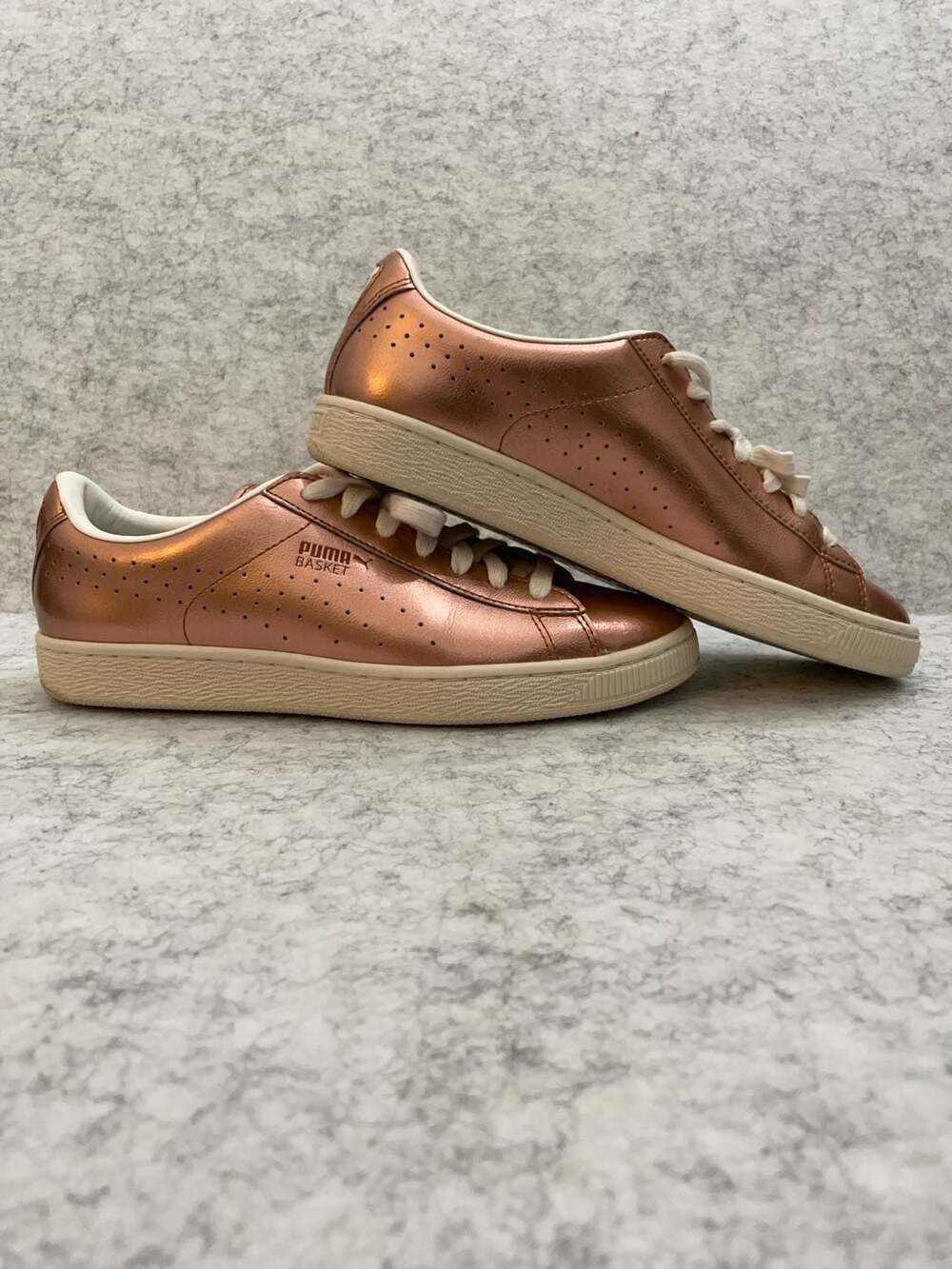 Puma Basket Classic Citi Metallic Women's Sneakers in Copper-Whisper White size - Picture 12 of 12